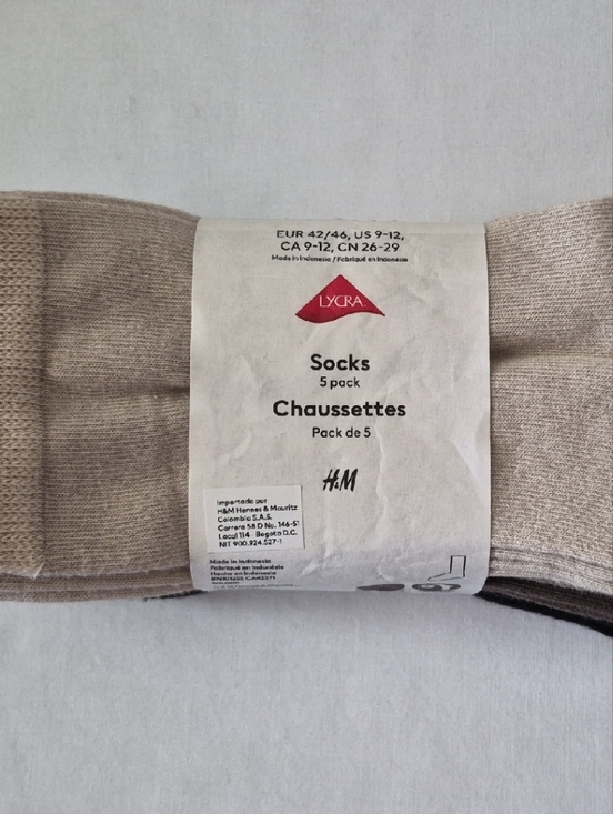 H&M Other - H&M Black and Brown Casual Crew Socks 5 Pack US 9-12
